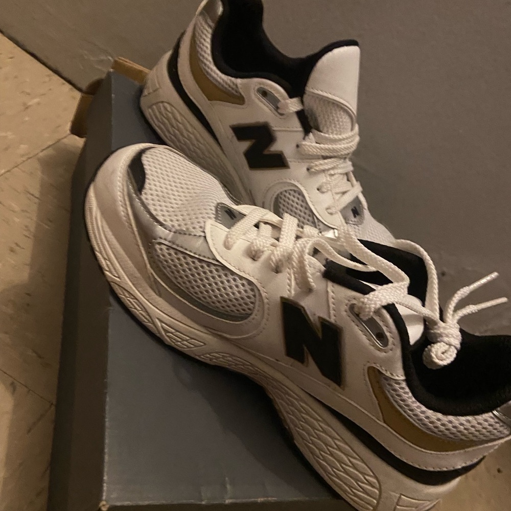 New Balance Kids White and Black Sneakers